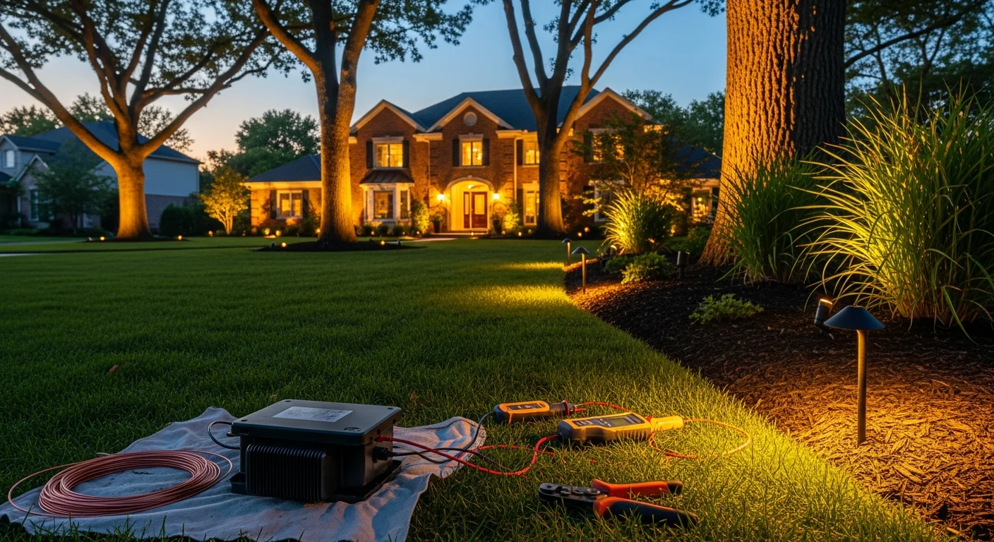 Professional outdoor lighting installation for residential landscapes