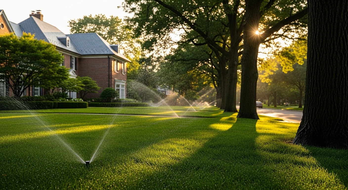 Well-maintained residential home in Oak Brook with manicured landscaping and tree-lined street.
